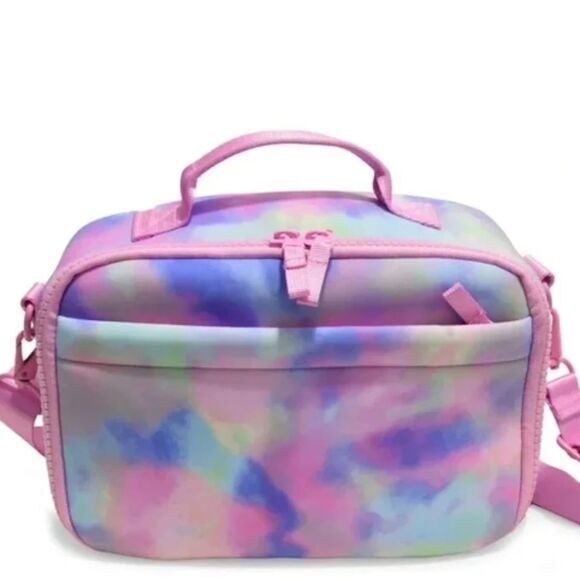 Tie Dye Insulated Lunch Bag Neoprene Pink Crossbody Kids & Adults Leak-Proof - Picture 2 of 7